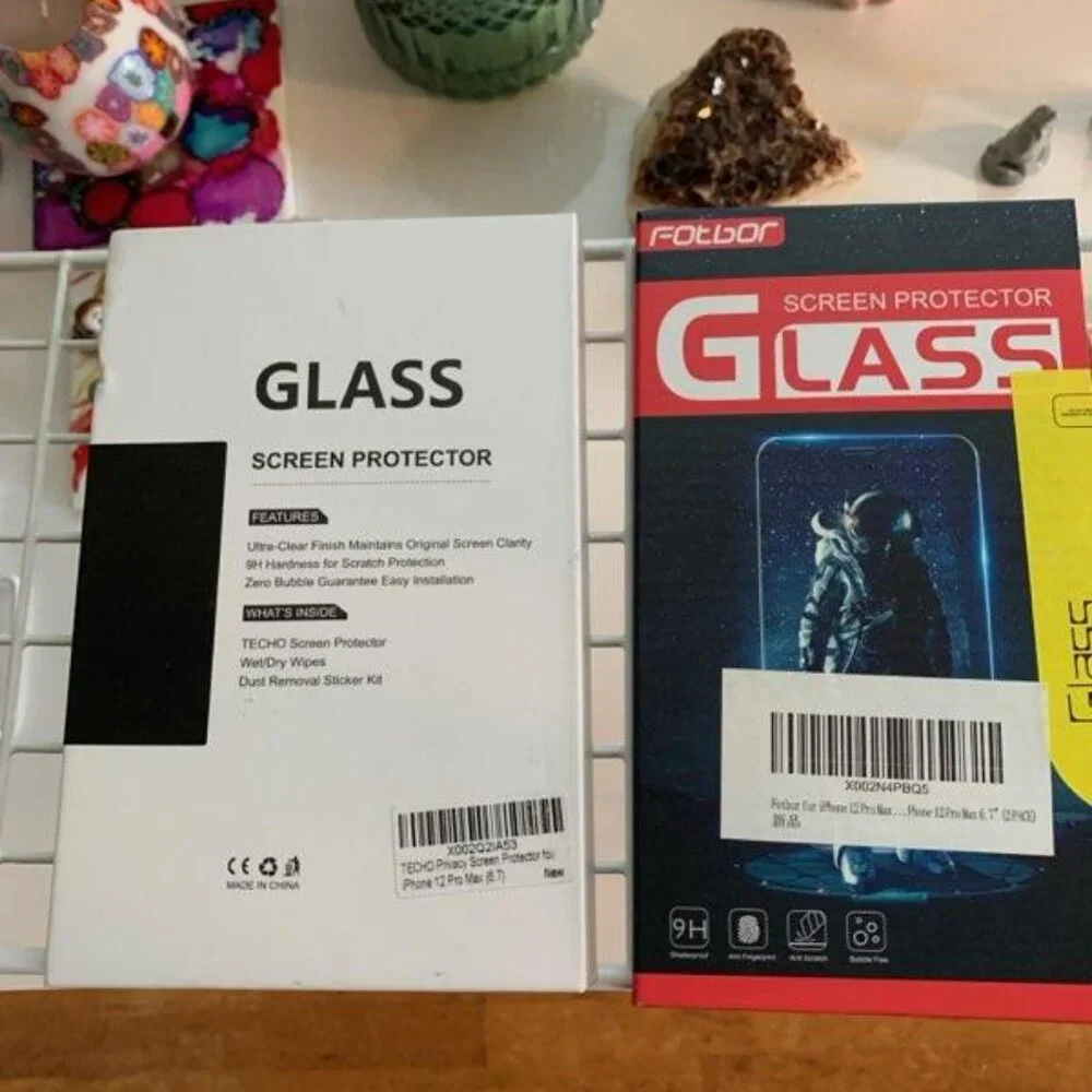 Fotbor 2 pack and Techo 1 pack iphone 12 screen protectors